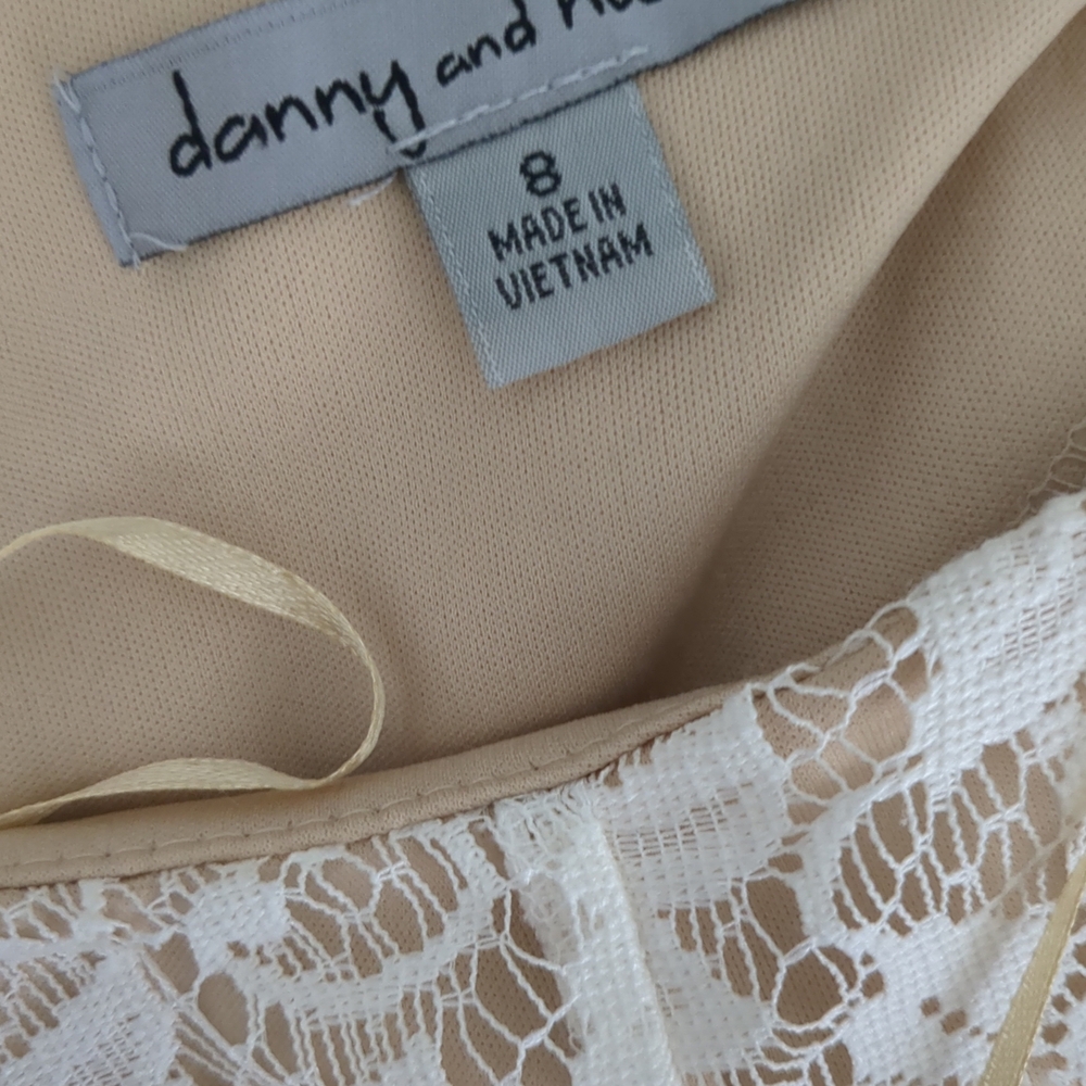 Danny & Nicole Cream Sleeveless A-Line Mini Dress - Picture 7 of 7